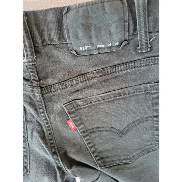 Levi's 510 Jeans Boy's Super Skinny 26x26 Faded Gray Stretch Denim Jeans 12 Reg - Picture 3 of 9